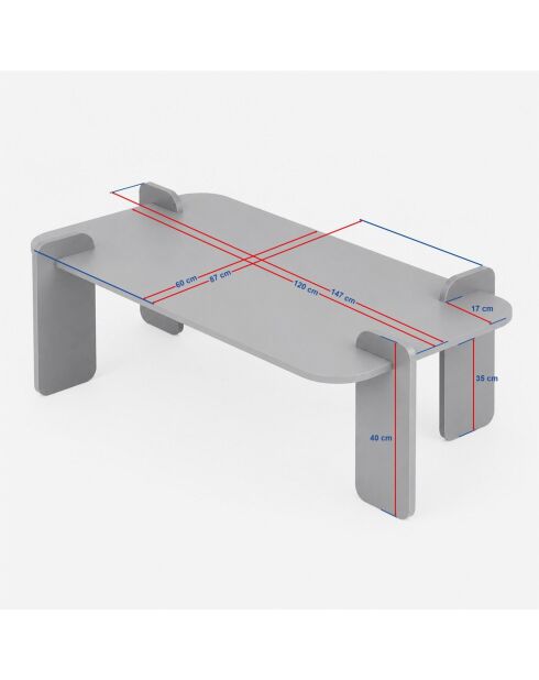 Marais salontafel Atlantic denne/antraciet - 117x35x117 cm