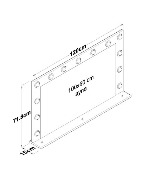 Tavolo da trucco EF110 - 5167 bianco - 120x71,8x15 cm