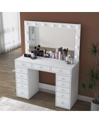 Tavolo da trucco BJ196 - 5170 bianco - 120 x 81,6 x 44,5 cm/120 x 71,8 x 15 cm