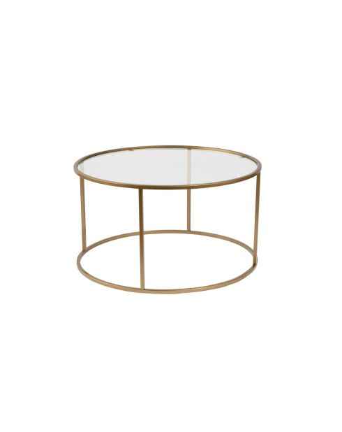 Aurum 80 salontafel goud/transparant - 80x43x80 cm