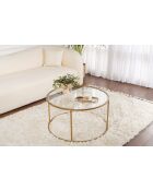Aurum 80 salontafel goud/transparant - 80x43x80 cm