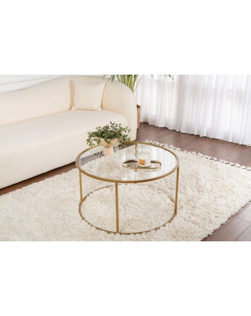 Aurum 80 salontafel goud/transparant - 80x43x80 cm