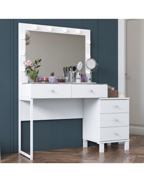 Table de maquillage BJ150 - 3867 blanche - 120 x 141,8 x 40 cm