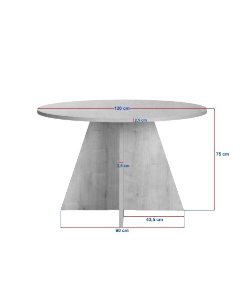 Virella eettafel van travertijn/venetiaans notenhout - 120x75x120 cm