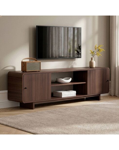 Meuble TV Mirel noyer - 180x52x34 cm