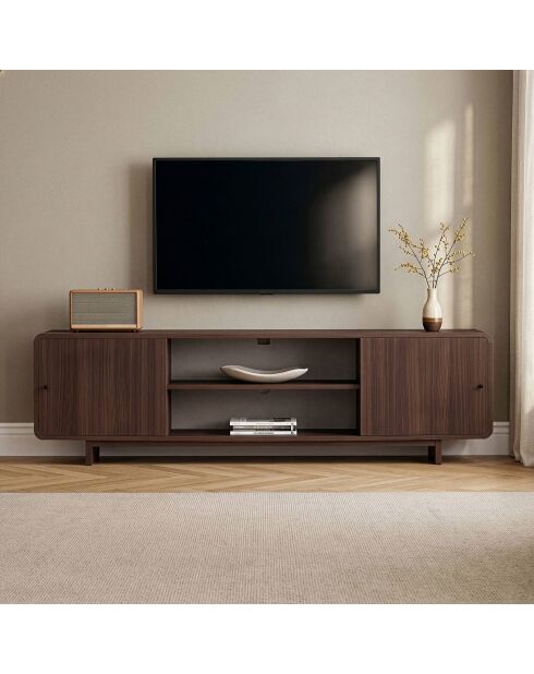 Meuble TV Mirel noyer - 180x52x34 cm