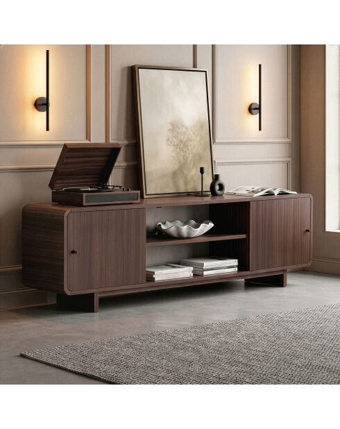 Meuble TV Mirel noyer - 180x52x34 cm