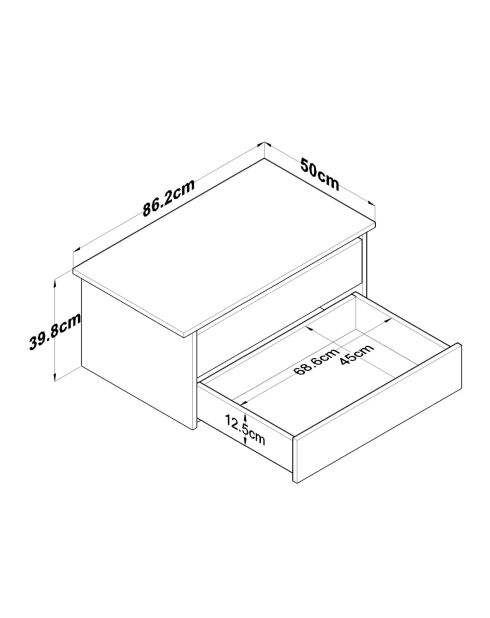 Tiroir BA139 - 4075 blanc - 86,2x39,8x50 cm