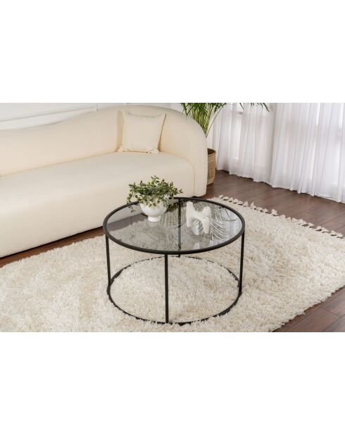 Salontafel Aurum 80 zwart/grijs - 80x43x80 cm