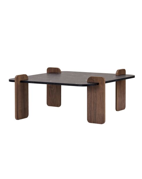 Marais lotus/walnoot salontafel - 117x35x117 cm