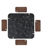 Marais lotus/walnoot salontafel - 117x35x117 cm