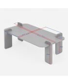 Marais lotus/walnoot salontafel - 117x35x117 cm