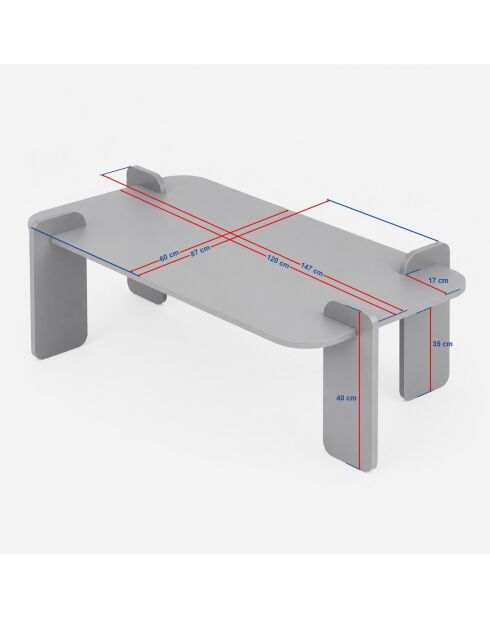 Marais lotus/walnoot salontafel - 117x35x117 cm