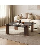 Marais lotus/walnoot salontafel - 117x35x117 cm