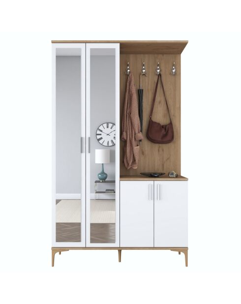Stand de hall EA147 - 4486 noyer/blanc - 120 x 198,6 x 37,5 cm