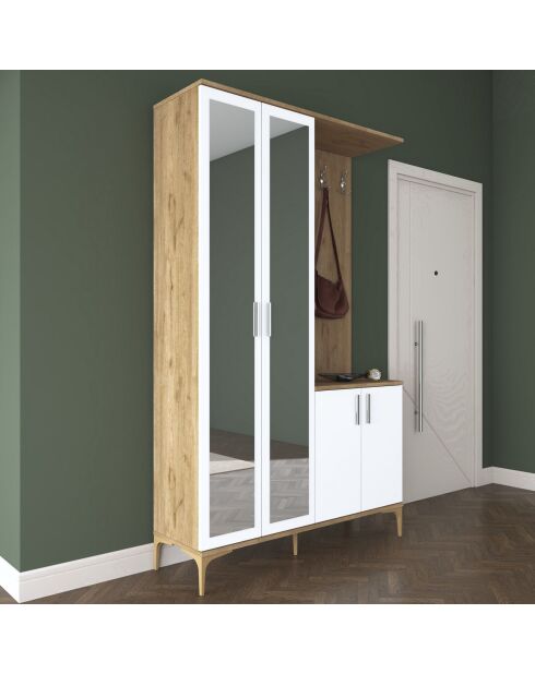 Stand de hall EA147 - 4486 noyer/blanc - 120 x 198,6 x 37,5 cm