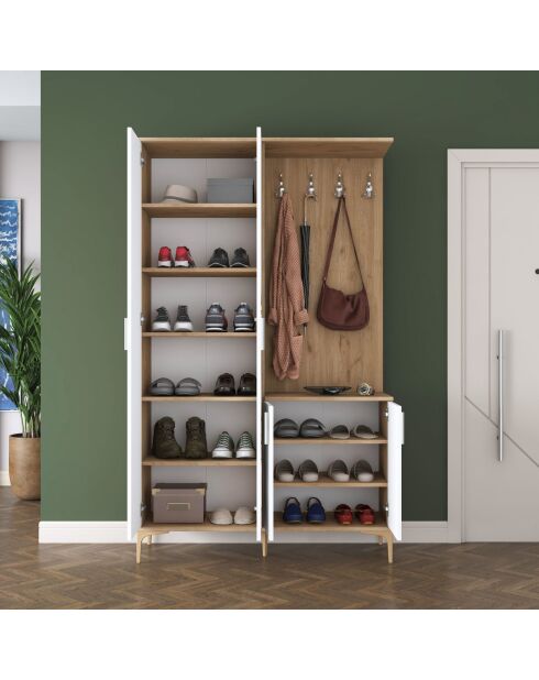 Stand de hall EA147 - 4486 noyer/blanc - 120 x 198,6 x 37,5 cm