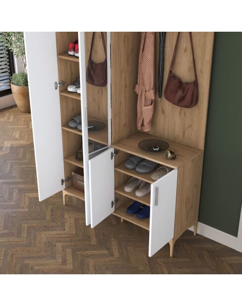 Stand de hall EA147 - 4486 noyer/blanc - 120 x 198,6 x 37,5 cm