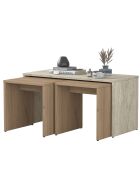 Salontafelset AB114 - 4729 travertijn - 90x44,8x40 cm/41,4x42x38 cm