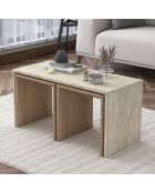 Salontafelset AB114 - 4729 travertijn - 90x44,8x40 cm/41,4x42x38 cm