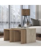 Salontafelset AB114 - 4729 travertijn - 90x44,8x40 cm/41,4x42x38 cm