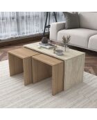 Salontafelset AB114 - 4729 travertijn - 90x44,8x40 cm/41,4x42x38 cm