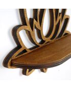 Étagère murale Raf264 noyer - 33x26x10 cm