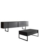 Set de muebles de salón Luxe Set antracita y negro - 180x30x47 cm/90x39x40 cm