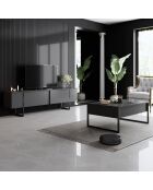 Set de muebles de salón Luxe Set antracita y negro - 180x30x47 cm/90x39x40 cm