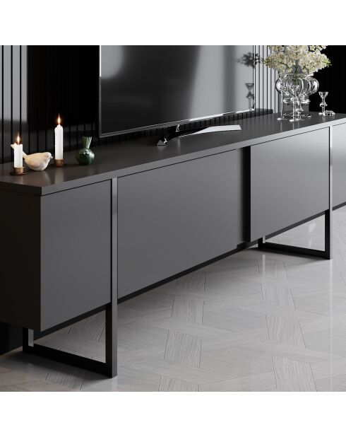 Set de muebles de salón Luxe Set antracita y negro - 180x30x47 cm/90x39x40 cm