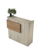 Mesa de recepción MA105 - 4745 travertin/nogal - 110x110x40 cm