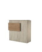 Mesa de recepción MA105 - 4745 travertin/nogal - 110x110x40 cm