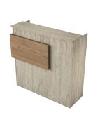 Mesa de recepción MA105 - 4745 travertin/nogal - 110x110x40 cm
