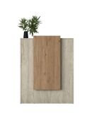 Table de réception MA104 - 4748 travertin/noyer - 90x110x40 cm