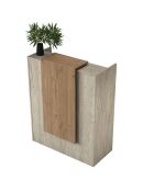 Table de réception MA104 - 4748 travertin/noyer - 90x110x40 cm