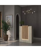 Table de réception MA104 - 4748 travertin/noyer - 90x110x40 cm