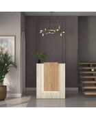 Table de réception MA104 - 4748 travertin/noyer - 90x110x40 cm