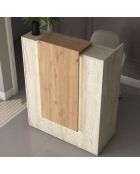Table de réception MA104 - 4748 travertin/noyer - 90x110x40 cm