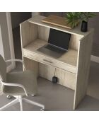 Table de réception MA104 - 4748 travertin/noyer - 90x110x40 cm