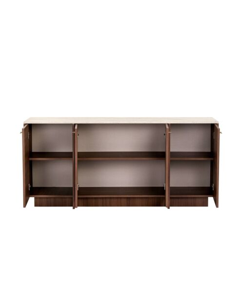 Console in travertijn/Milan notenhout in Varen - 180x82x45 cm