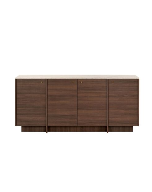 Console in travertijn/Milan notenhout in Varen - 180x82x45 cm