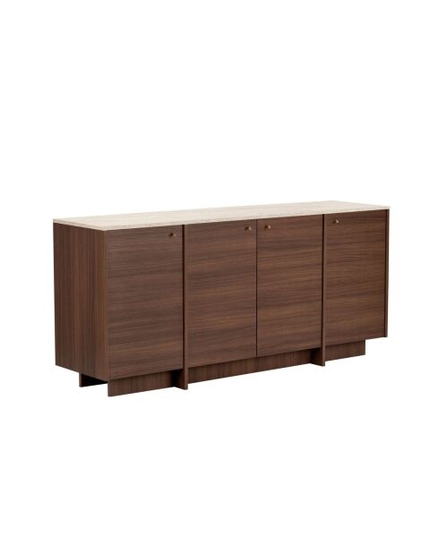 Console in travertijn/Milan notenhout in Varen - 180x82x45 cm
