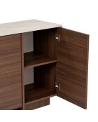 Console in travertijn/Milan notenhout in Varen - 180x82x45 cm