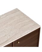 Console in travertijn/Milan notenhout in Varen - 180x82x45 cm
