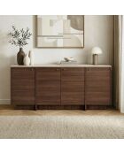 Console in travertijn/Milan notenhout in Varen - 180x82x45 cm