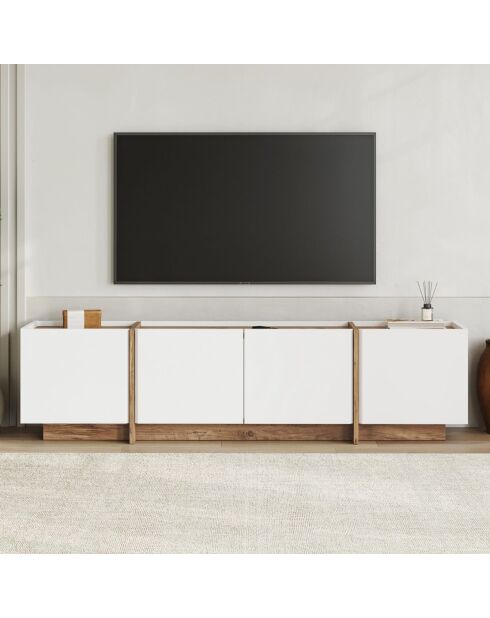 Lowen Fernsehtisch aus weißer Kiefer/Atlantikkiefer - 180x46x35 cm