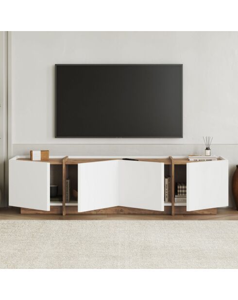 Lowen Fernsehtisch aus weißer Kiefer/Atlantikkiefer - 180x46x35 cm