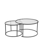 Aurum 80 salontafelset, 60 zwart/transparant - 80x43x80 cm/60x39x60 cm