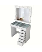 Tavolo da trucco BJ117 - 2788 bianco - 90x79,8x44,5 cm/90x71,8 x15 cm