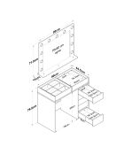 Tavolo da trucco BJ117 - 2788 bianco - 90x79,8x44,5 cm/90x71,8 x15 cm